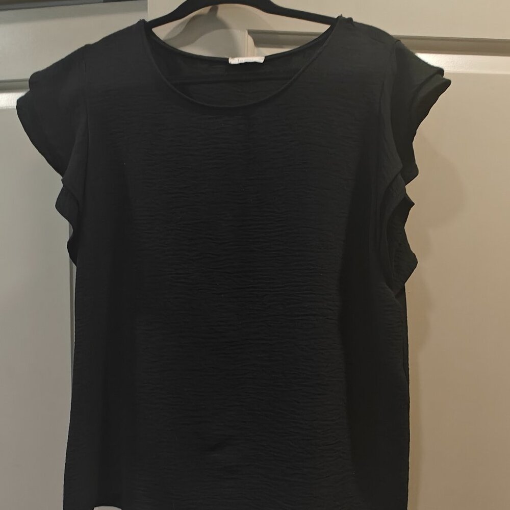 Black Silk Blend Blouse Medium Les Amis